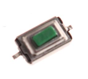 Micro Drukknop Schakelaar 3x6x2.5mm hoog 2-pins SMD groen (FSMSM)